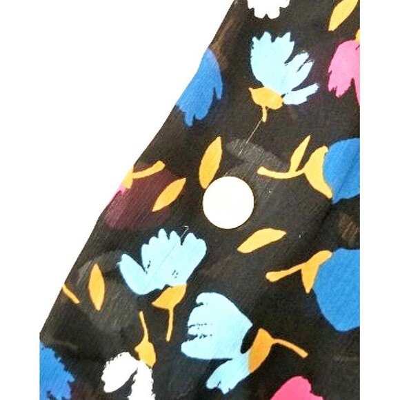 J CREW Women's Crinkle Ruffle Tiered Midi Dress Black Multi Sz 8 Colorful Floral - Picture 12 of 12